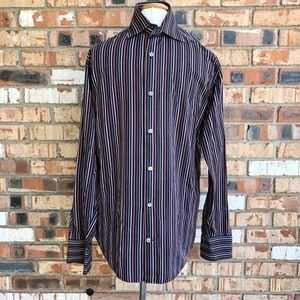 Banana Republic Black Striped Cotton Shirt